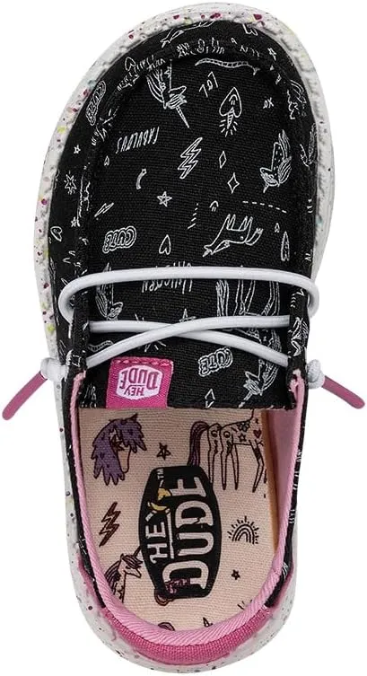 Hey Dude Toddler Wendy Sparkle | Toddler Loafers | Kids Slip on Shoes | Comfortable & Light-Weight