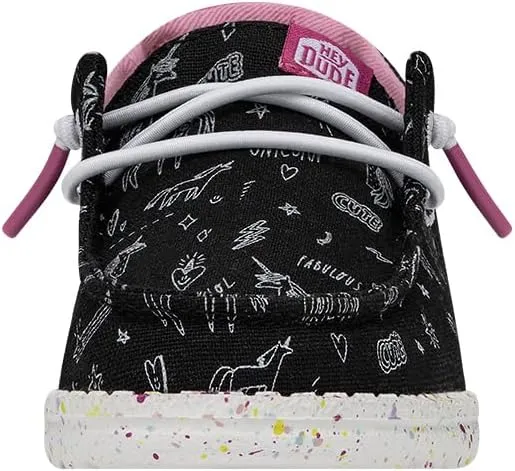 Hey Dude Toddler Wendy Sparkle | Toddler Loafers | Kids Slip on Shoes | Comfortable & Light-Weight
