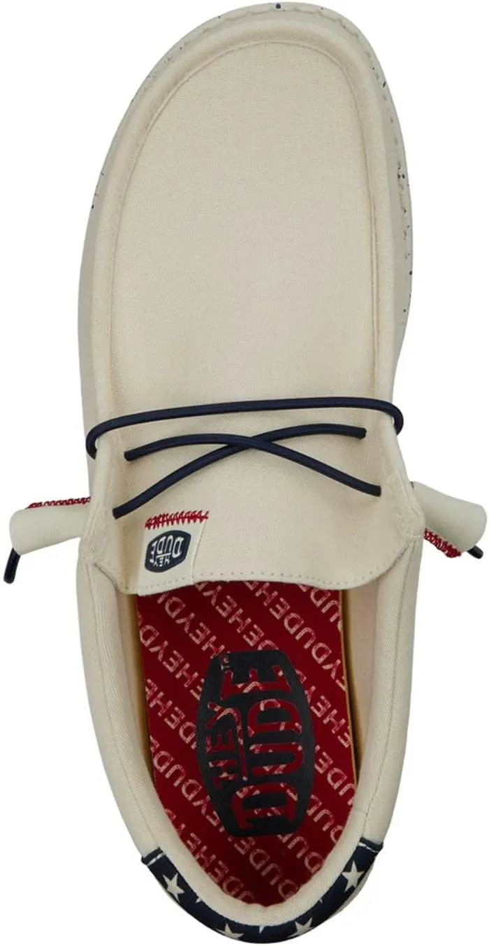 Hey Dude Wally Patriotic, Mens Shoes, Slip-on Loafers, Comfortable & Light-Weight
