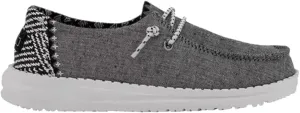 Hey Dude Wendy Youth Chambray Onyx Size 12 | Kids Shoes | Kids Slip-on Loafers | Comfortable & Light-Weight