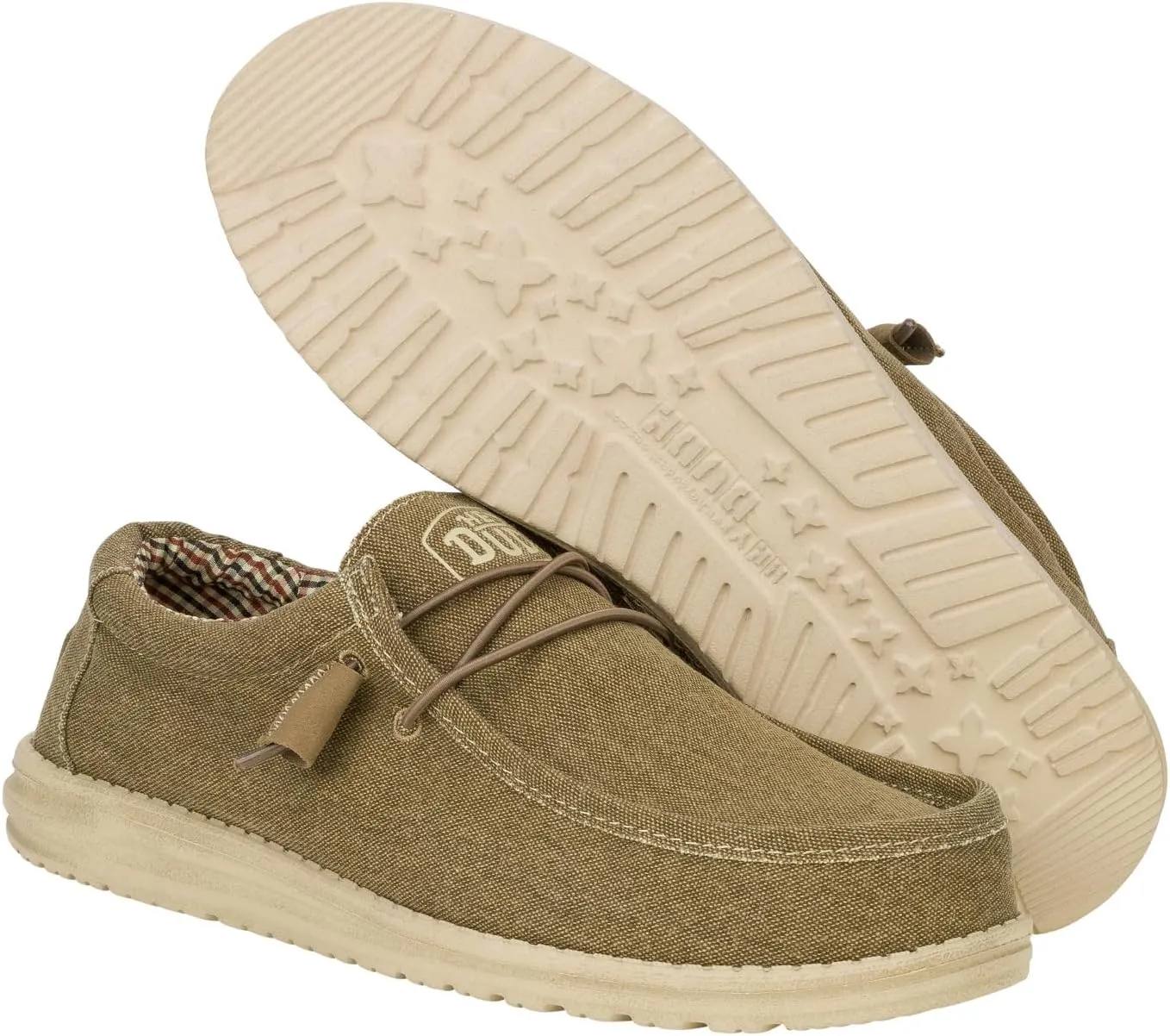 HEYDUDE Men's Wally Canvas, Men’s Shoes, Slip-on Loafers, Comfortable & Light-Weight