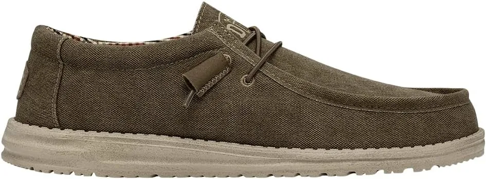HEYDUDE Men's Wally Canvas, Men’s Shoes, Slip-on Loafers, Comfortable & Light-Weight