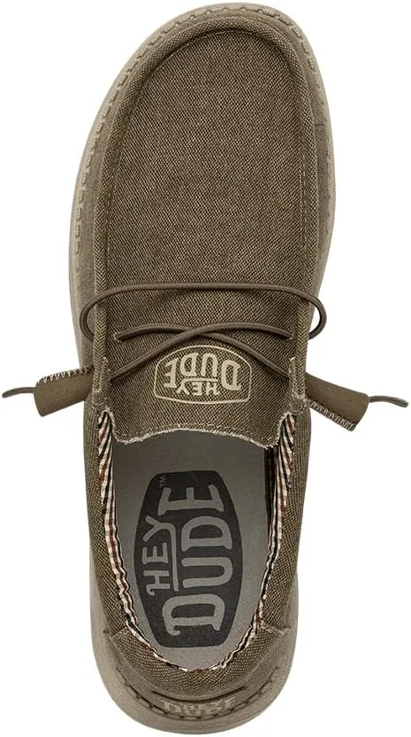 HEYDUDE Men's Wally Canvas, Men’s Shoes, Slip-on Loafers, Comfortable & Light-Weight