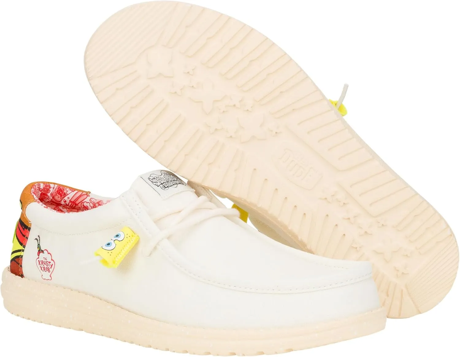 HEYDUDE X Spongebob, Men's Slip-on Loafers, Comfortable & Light-Weight