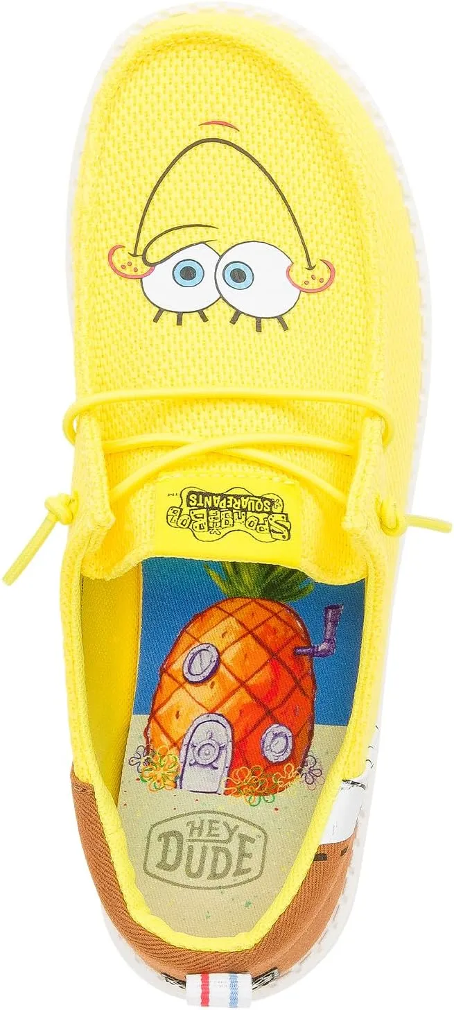 HEYDUDE X Spongebob, Women’s Slip-on Loafers, Comfortable & Light-Weight