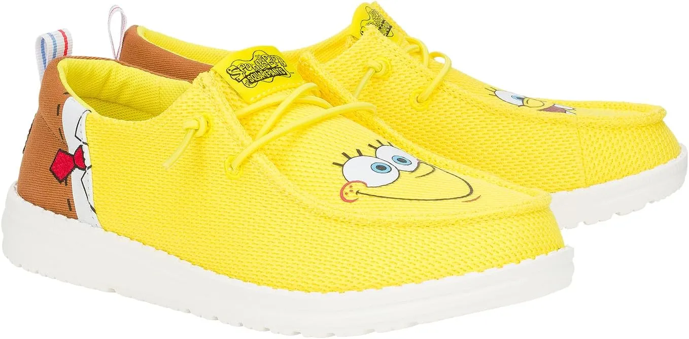 HEYDUDE X Spongebob, Women’s Slip-on Loafers, Comfortable & Light-Weight