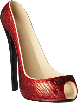 High Heel Bottle Holder, Red Sequins