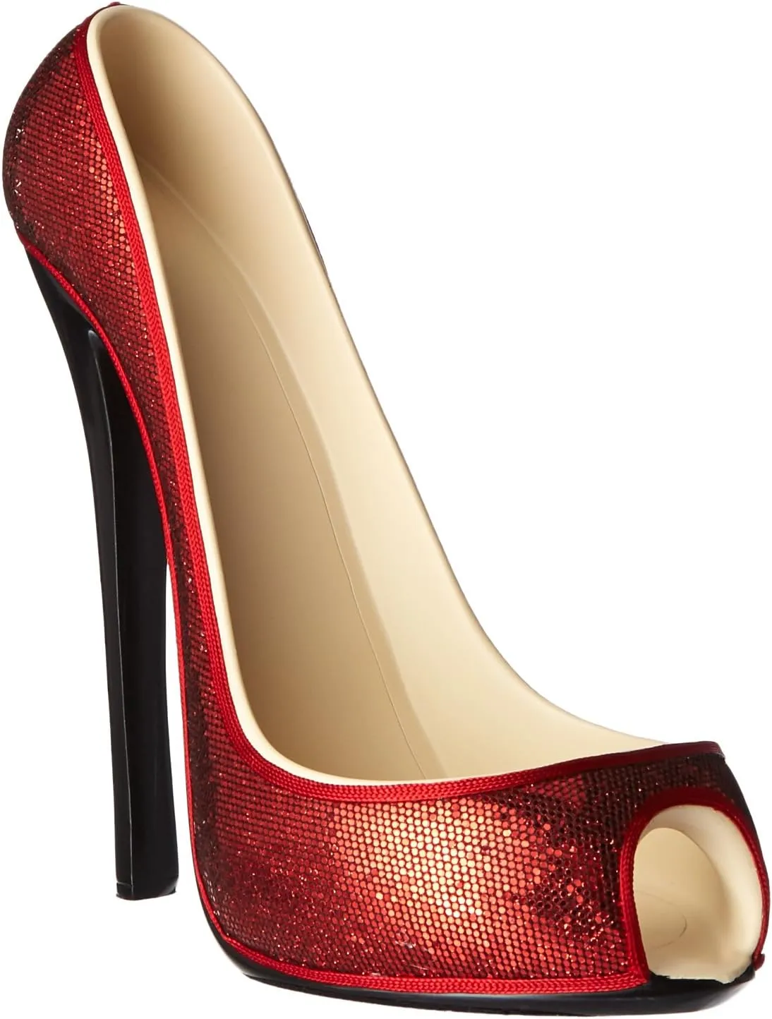 High Heel Bottle Holder, Red Sequins
