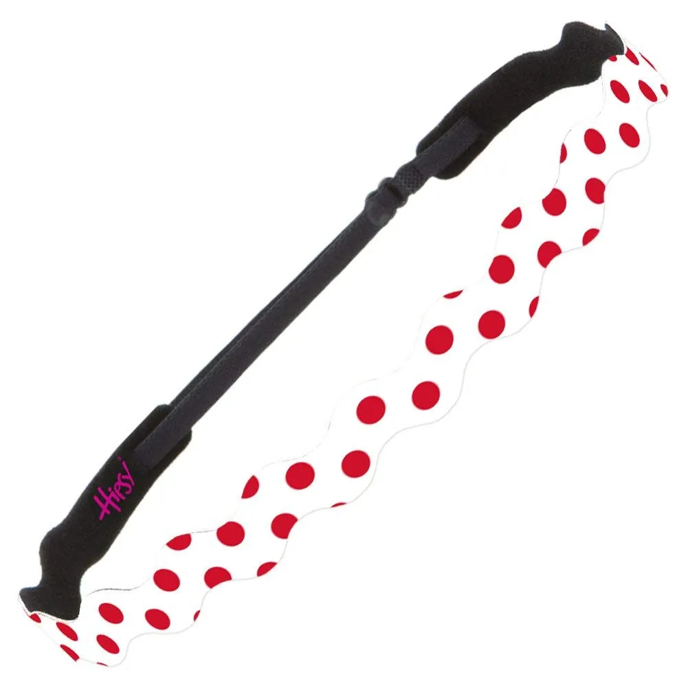 Hipsy Adjustable Non Slip Wave Fashion Printed Sports Headbands 3-pack (Polka Dot Light Blue/White/Black)