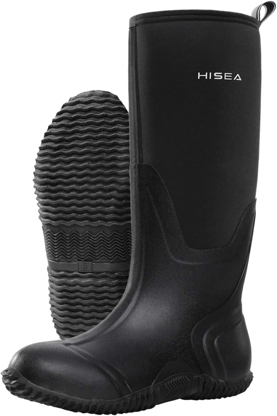 HISEA Women's Rain Boots, Knee High Rubber Boots Waterproof Insulated Neoprene Muck Boots, Durable Anti-Slip Outdoor Work Boots for Hunting Gardening Farming Yard Mud Working
