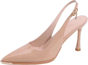 HNVAVQ Slingback Heels for Women Pumps Pointed Closed Toe Sexy Stiletto High Heels Elegant Cute Wedding Work Office Prom Fashion Dress Shoes Wide Feet