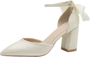 HNVAVQ Womens Pumps High Heels Pointed Toe Court Shoes Prom Party Dress Wedding Shoes for Bride Bridesmaids