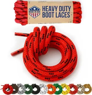 Honey Badger Boot Laces, USA Made Indestructible Shoelaces, Round Heavy Duty Bootlaces for Work & Hiking