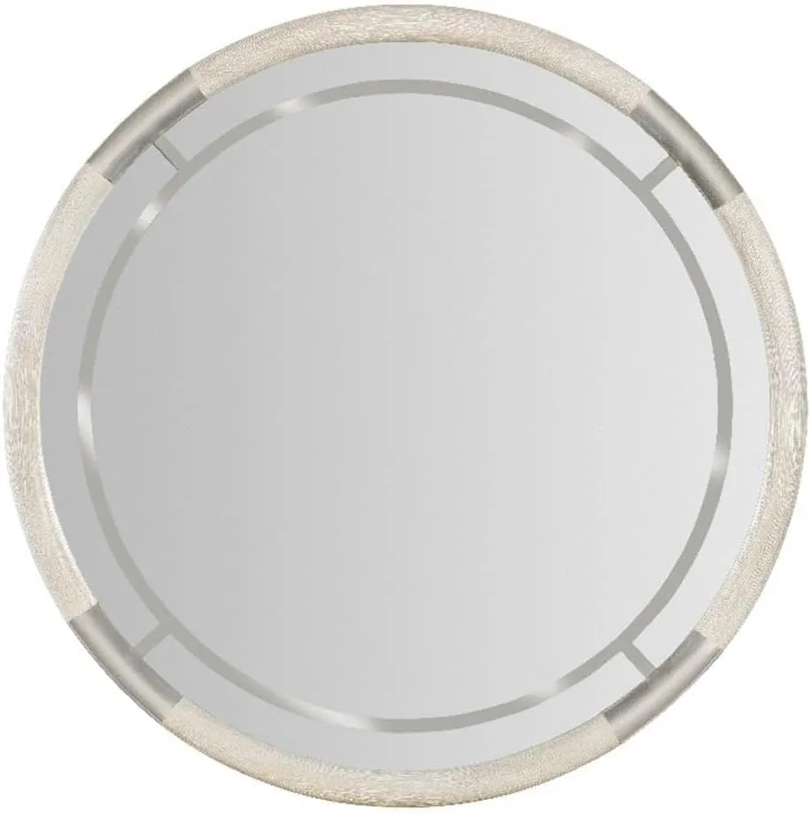 Hooker Furniture Modern Mood Round Wood Framed Mirror in Natural