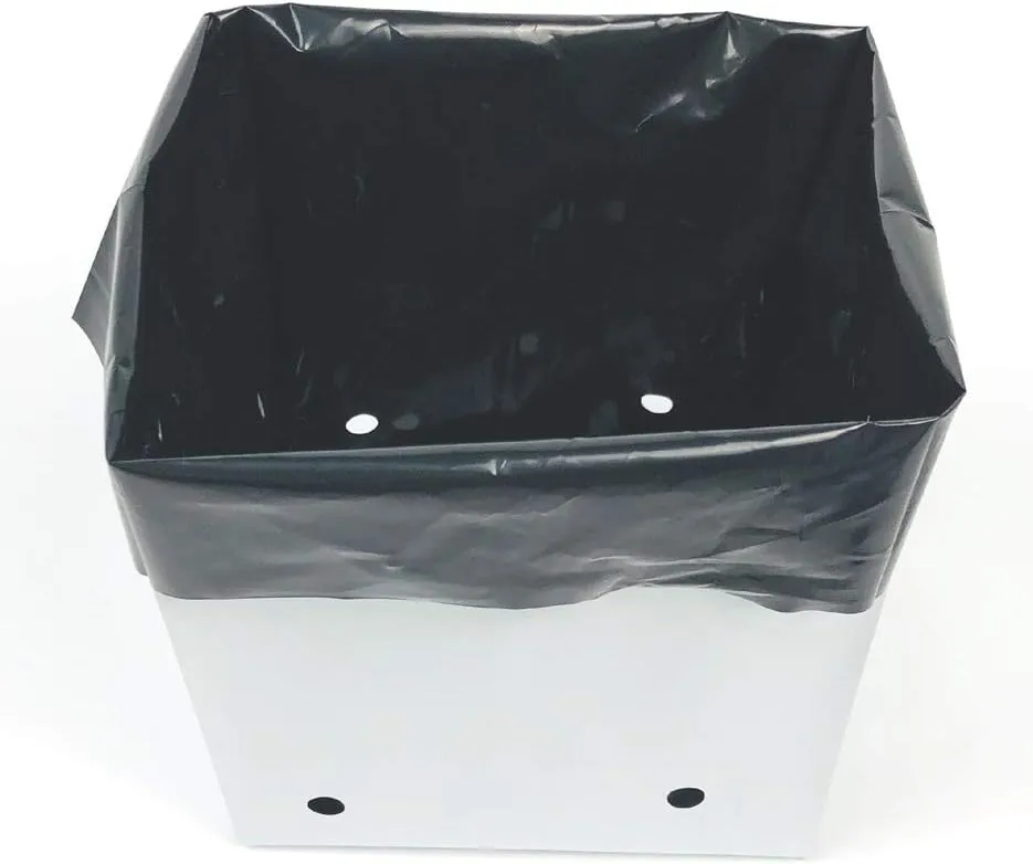 HORTIPOTS Black and White Plastic Grow Bags 1 2 3 Gallon (1 Gallon-Pack of 100)