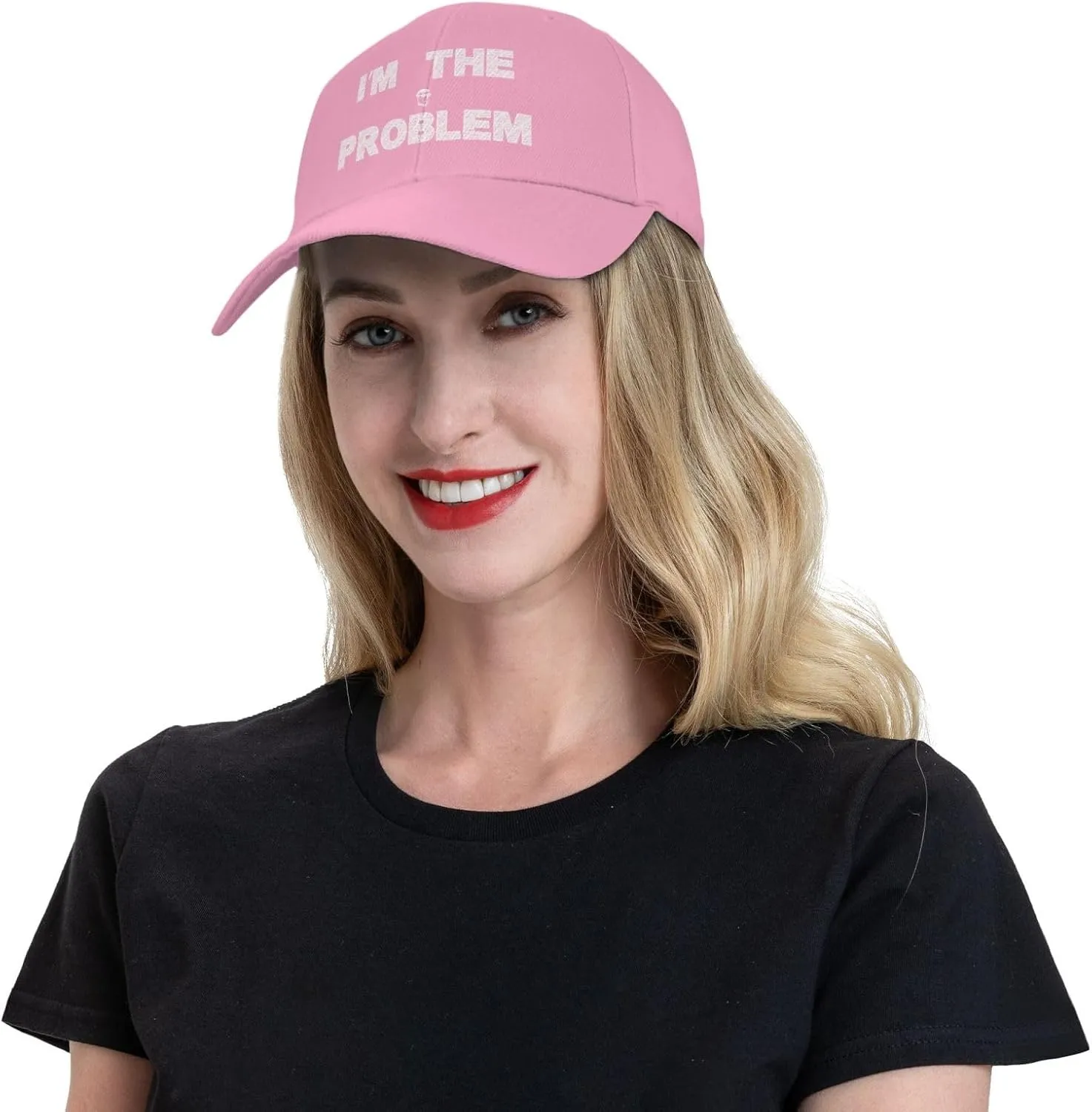 I'm The Problem Hat Sun Baseball Cap Breathable Mesh Flat Bill Hats Solid Color Adjustable Size
