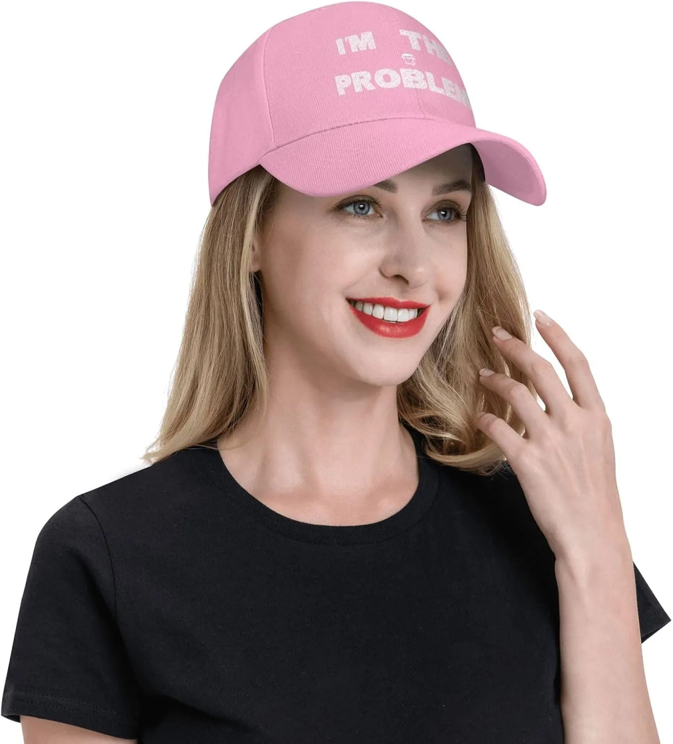 I'm The Problem Hat Sun Baseball Cap Breathable Mesh Flat Bill Hats Solid Color Adjustable Size