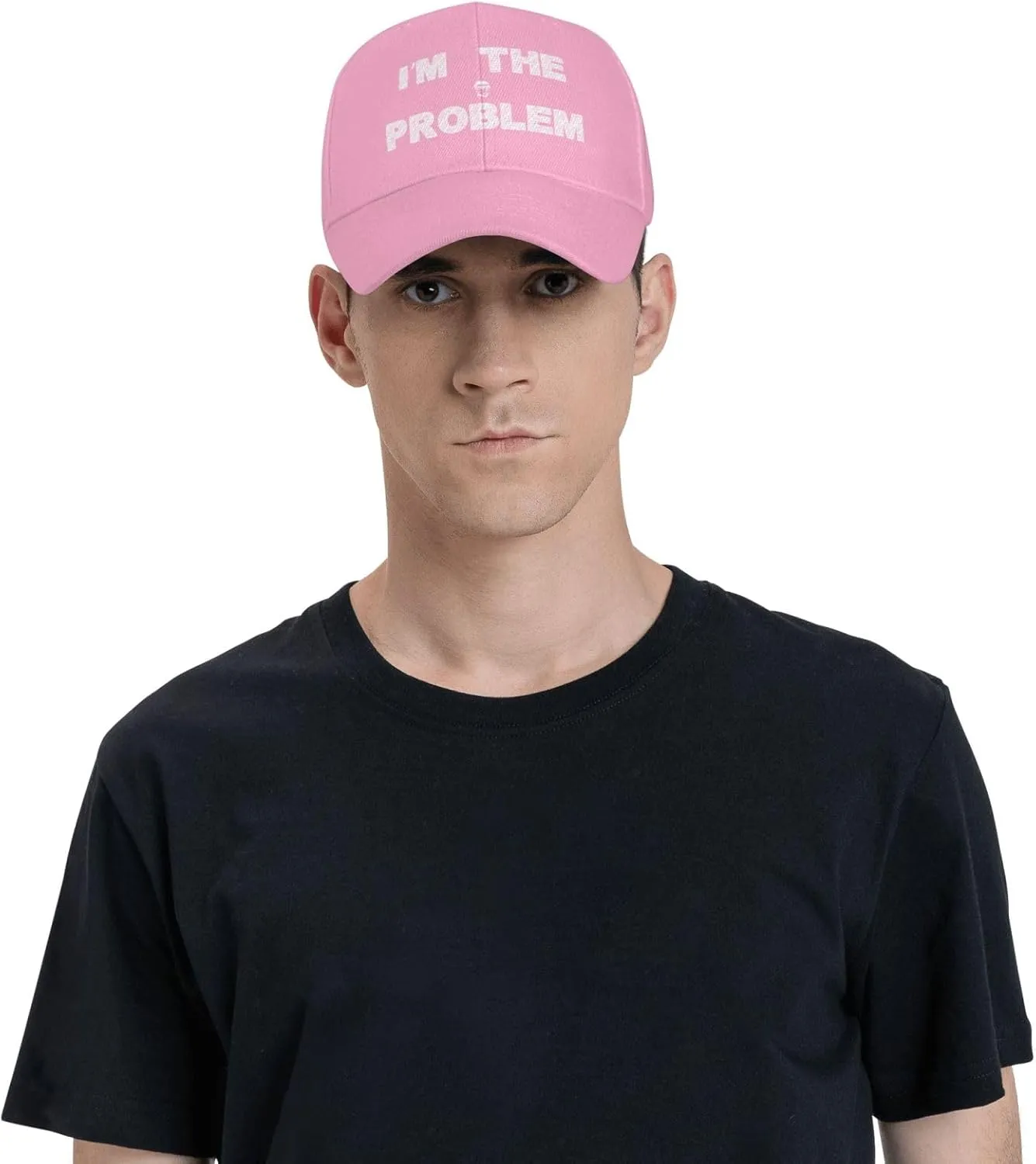 I'm The Problem Hat Sun Baseball Cap Breathable Mesh Flat Bill Hats Solid Color Adjustable Size