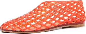 Jelly Sandals for Women Clear Woven Flats Beach Slip-on Ballerina Jellies Mesh Shoes