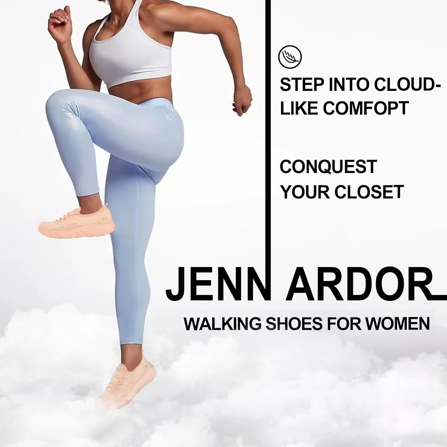 JENN ARDOR Women's Walking Shoes Athletic Slip-on Sock Sneakers Casual Active Running Lightweight Anti-Slip Elastic Tennis Sneakers