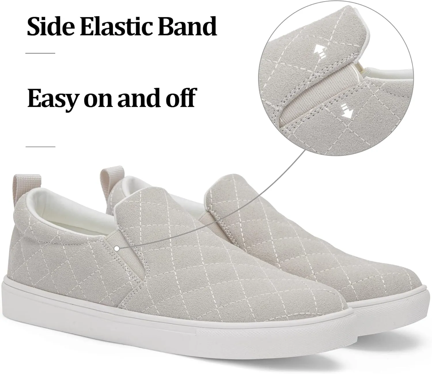 Jeossy Women's 8009 Slip On Sneakers Vegan Casual Shoes Light Weight Fashion Sneakers for Women