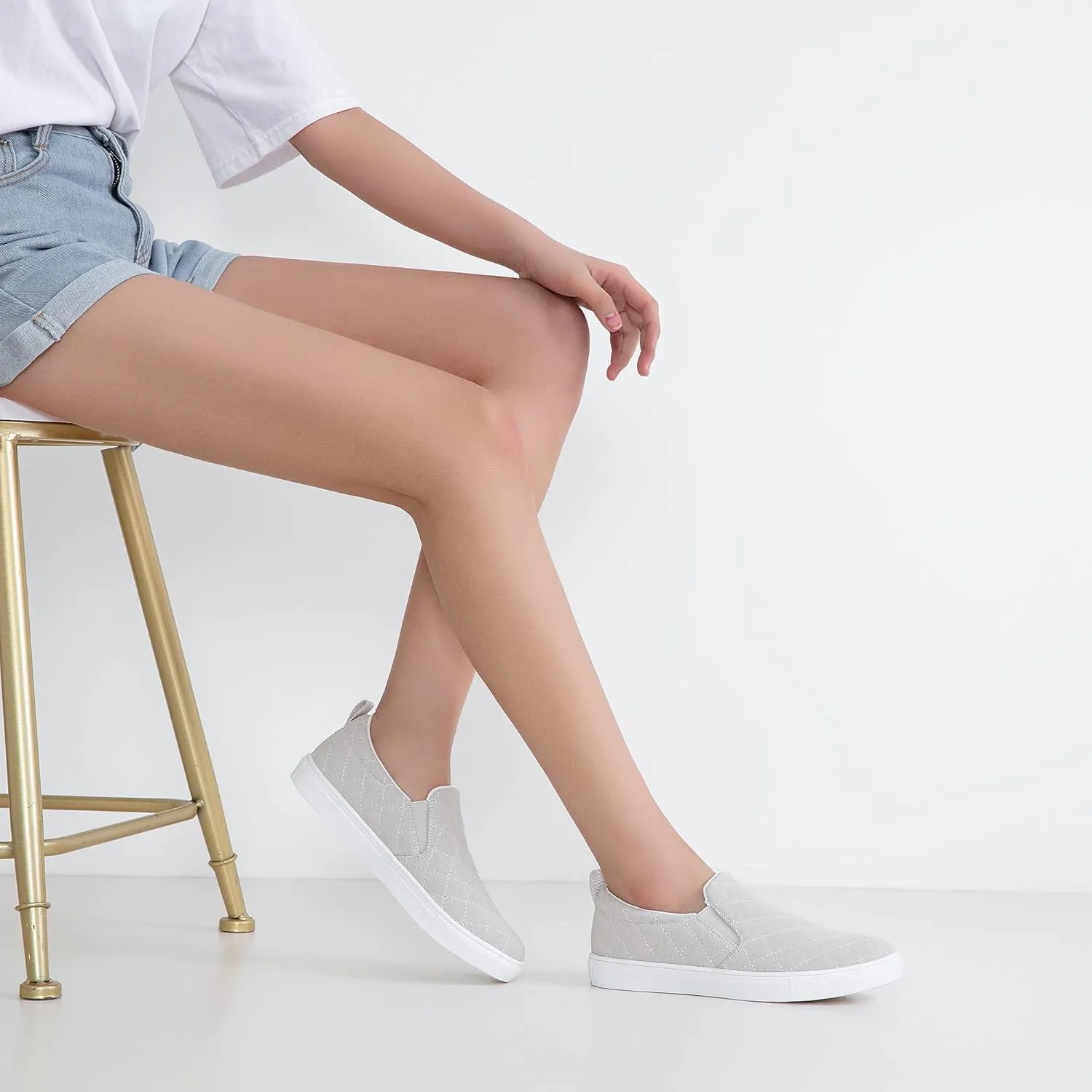 Jeossy Women's 8009 Slip On Sneakers Vegan Casual Shoes Light Weight Fashion Sneakers for Women