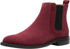 JIONS Men Chelsea Slip On Suede Boots Lightweight Leather Casual Dress Ankle Shoes
