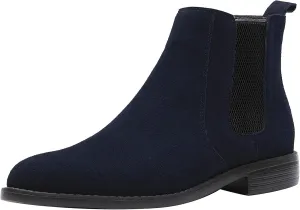 JIONS Men Chelsea Slip On Suede Boots Lightweight Leather Casual Dress Ankle Shoes