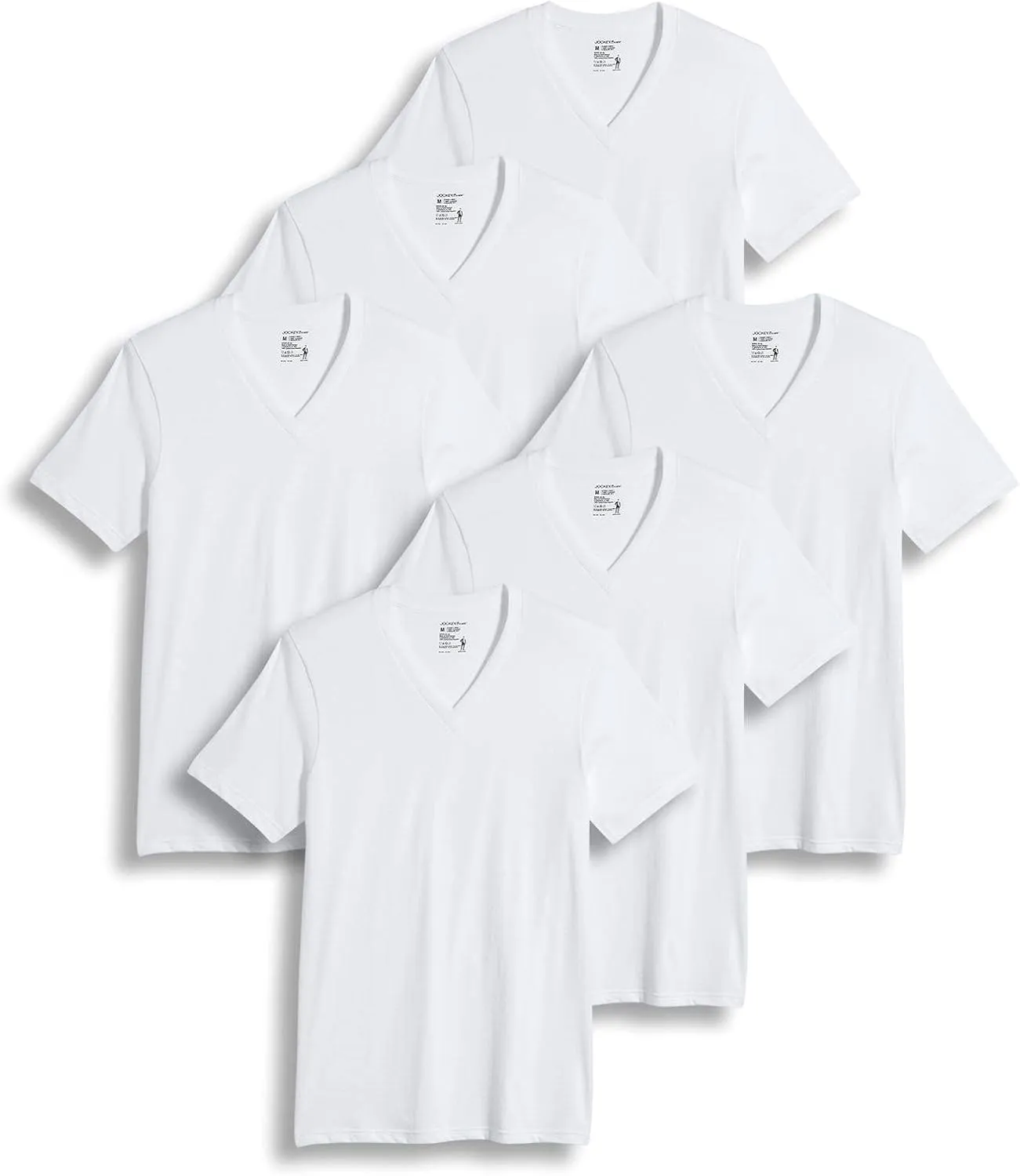 Jockey T-Shirts for Men - V Neck Undershirts, Cotton Men's T-Shirts - 6 Pack