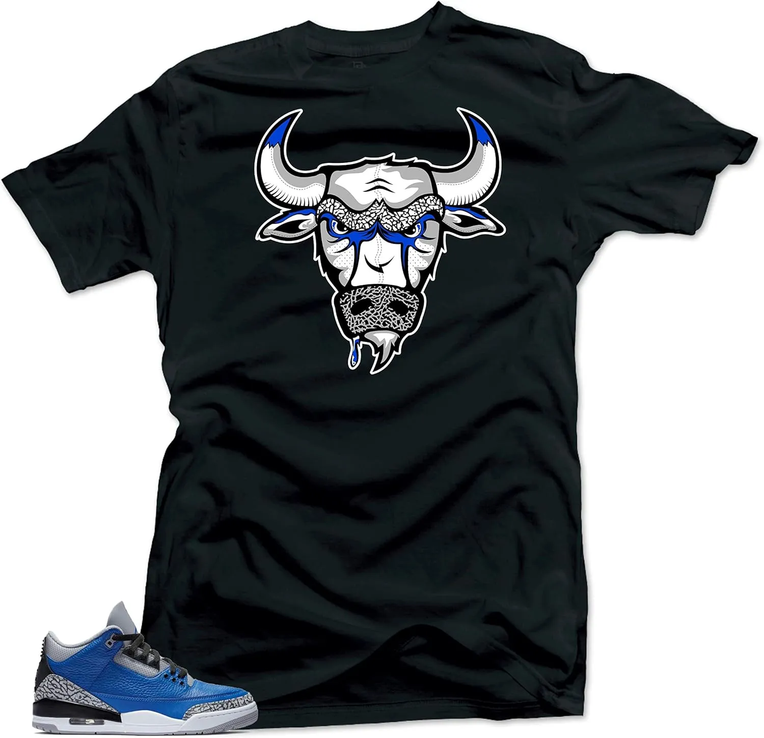 Jordan Retro 3 Varsity Royal Blue Match Tees