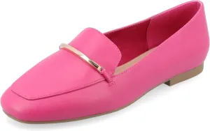 Journee Womens Loafer Flat Notched Topline Square Toe Slip-On Block Heel - Wrenn Casual Dress Shoe