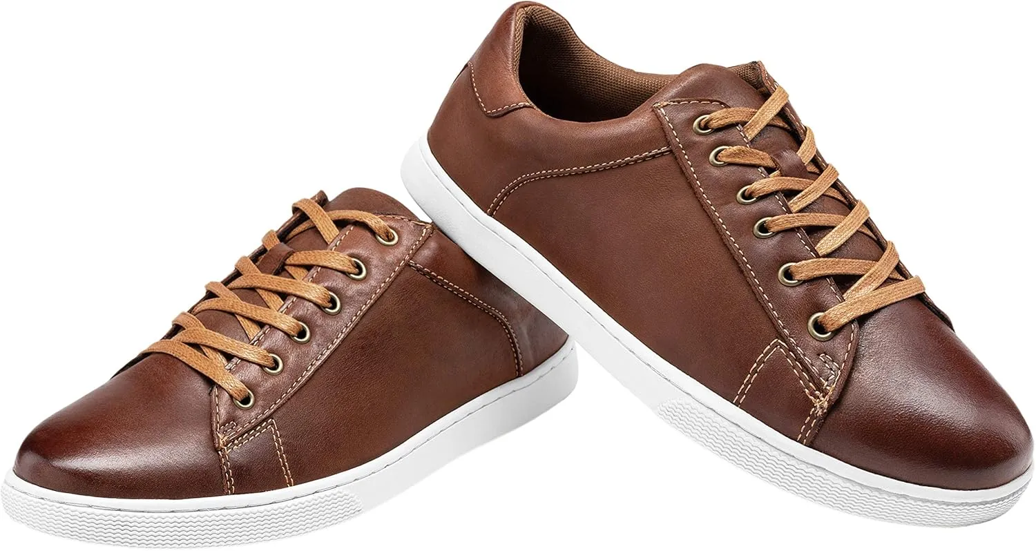 Jousen Men' s Casual Shoes Leather Dress Sneakers Business Casual Shoes for Men Breathable Fashion Sneakers