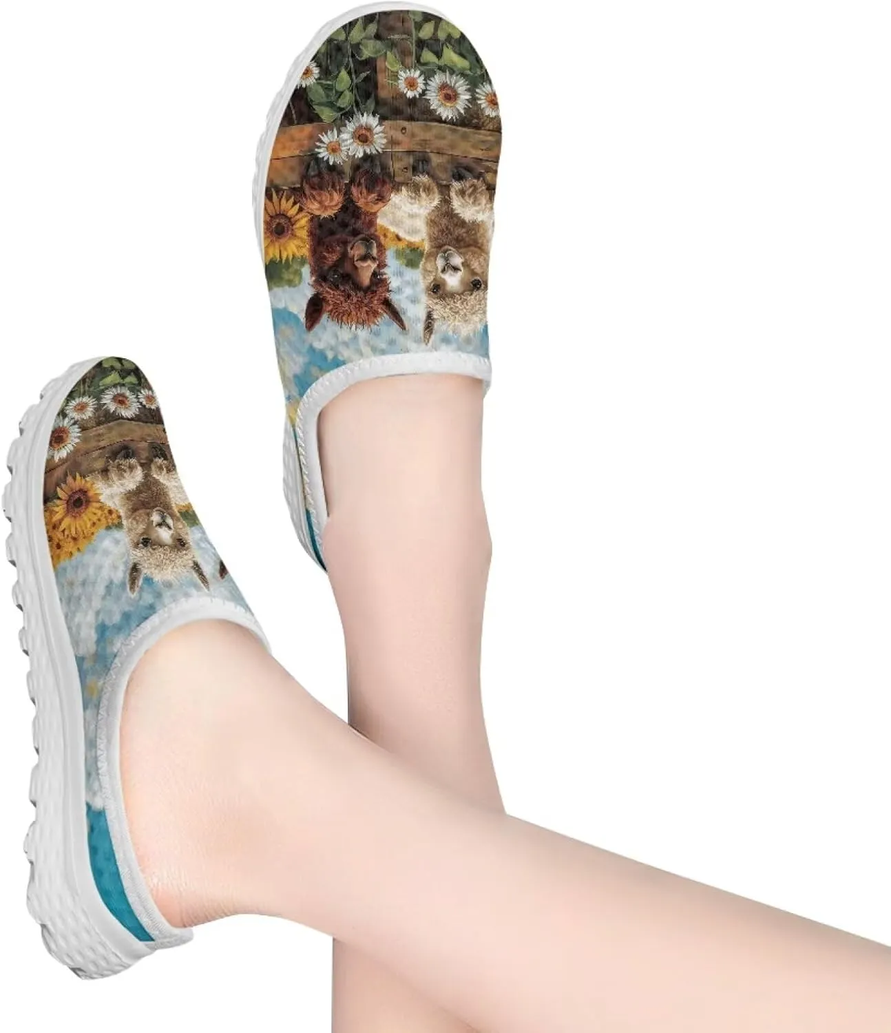 JoyLamoria Animal Pattern House Womens Shoes Mule Flower Lightweight Clog Fashion Comfortable Walking Backless Sport Sneakers