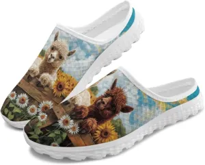 JoyLamoria Animal Pattern House Womens Shoes Mule Flower Lightweight Clog Fashion Comfortable Walking Backless Sport Sneakers