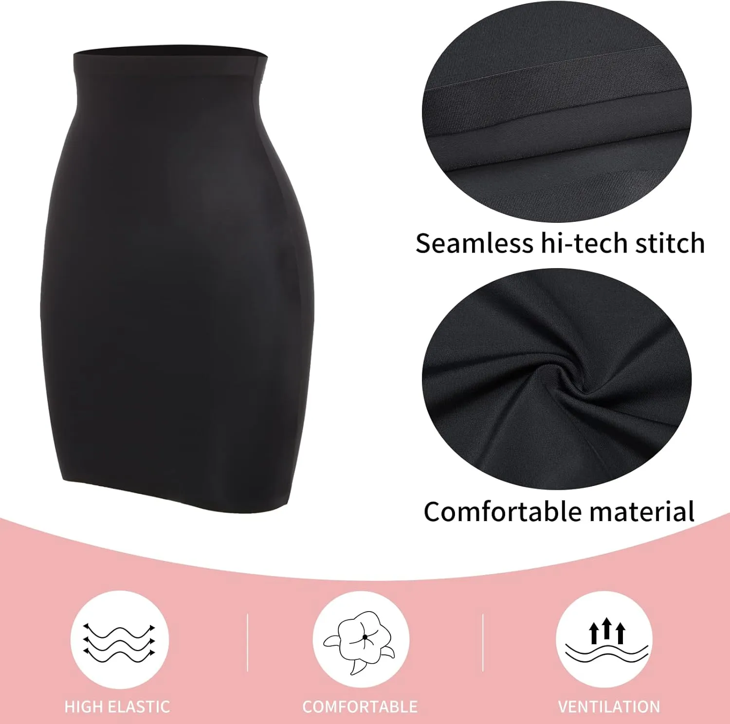 JOYSHAPER Shapewear Dress Slip for Under Dresses Half Slip Tummy Control Seamless Slimming Slip Body Shaper