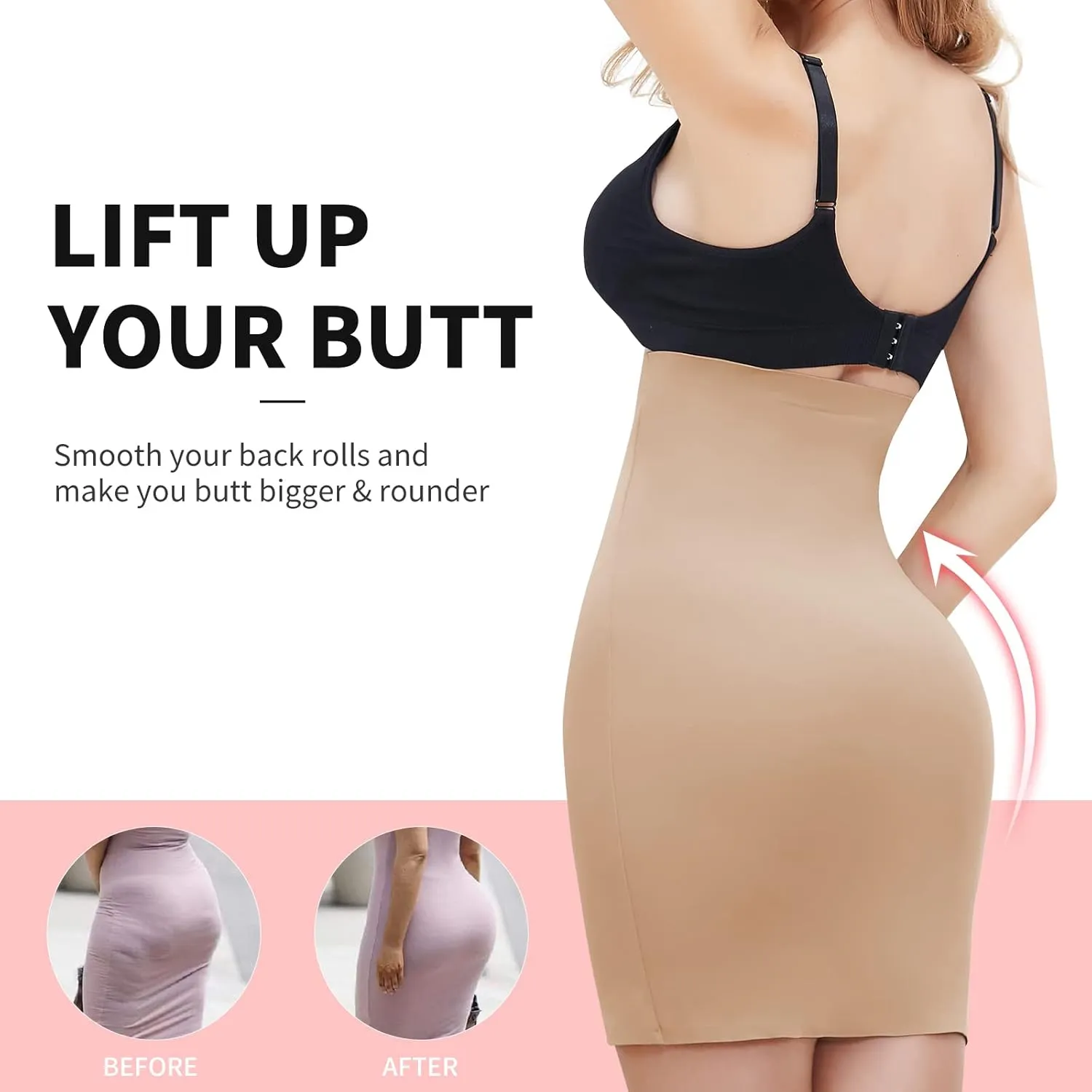 JOYSHAPER Shapewear Dress Slip for Under Dresses Half Slip Tummy Control Seamless Slimming Slip Body Shaper