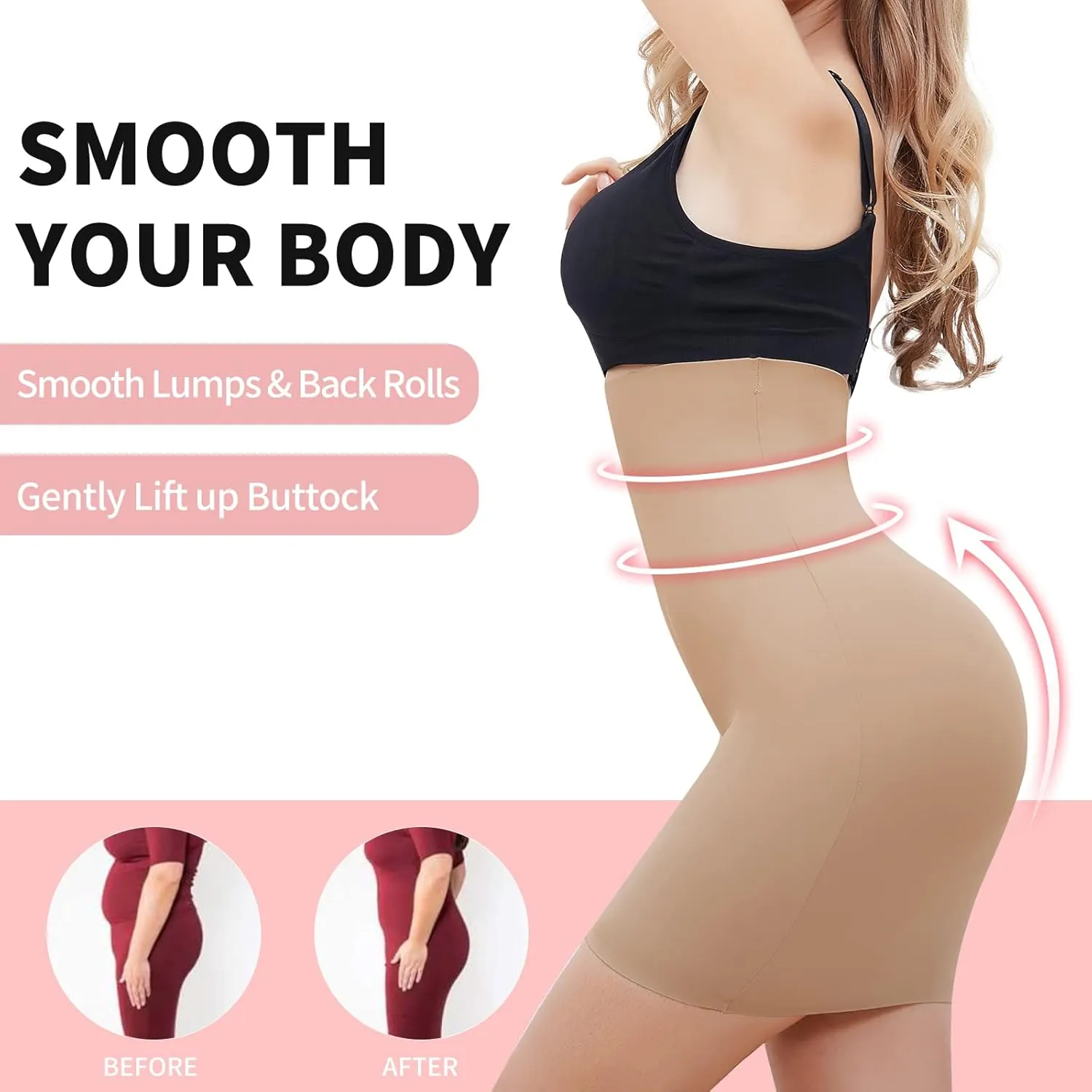 JOYSHAPER Shapewear Dress Slip for Under Dresses Half Slip Tummy Control Seamless Slimming Slip Body Shaper