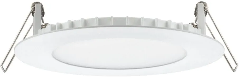 Juno LED Recessed Lights 4 Inch Round Wafer Downlight, 5-in-1 Switchable White Color Temperature, 120 Volts, 4-Inch Ultra-Thin Flat Trim, Matte White, 12-Pack (WF4 SWW5 90CRI MW CP12)