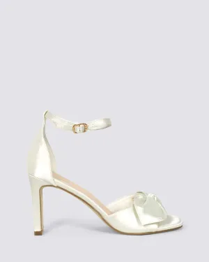 KARA HEELS CHALK SATIN