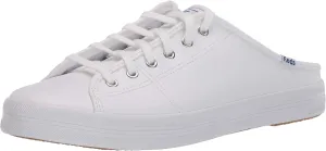 Keds Women's Kickstart Mule CORE Leather Sneaker, White, 5 M US