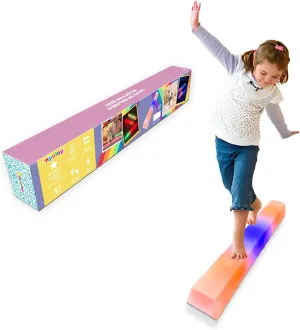 Kids Light Up Balance Beam - with 7 LED Light Colors with Auto Shutoff and Non-Slip Base, Indoor/Outdoor Training Equipment for Toddlers Ages 3 , Gymnastics Toy for Home/Playground/Party