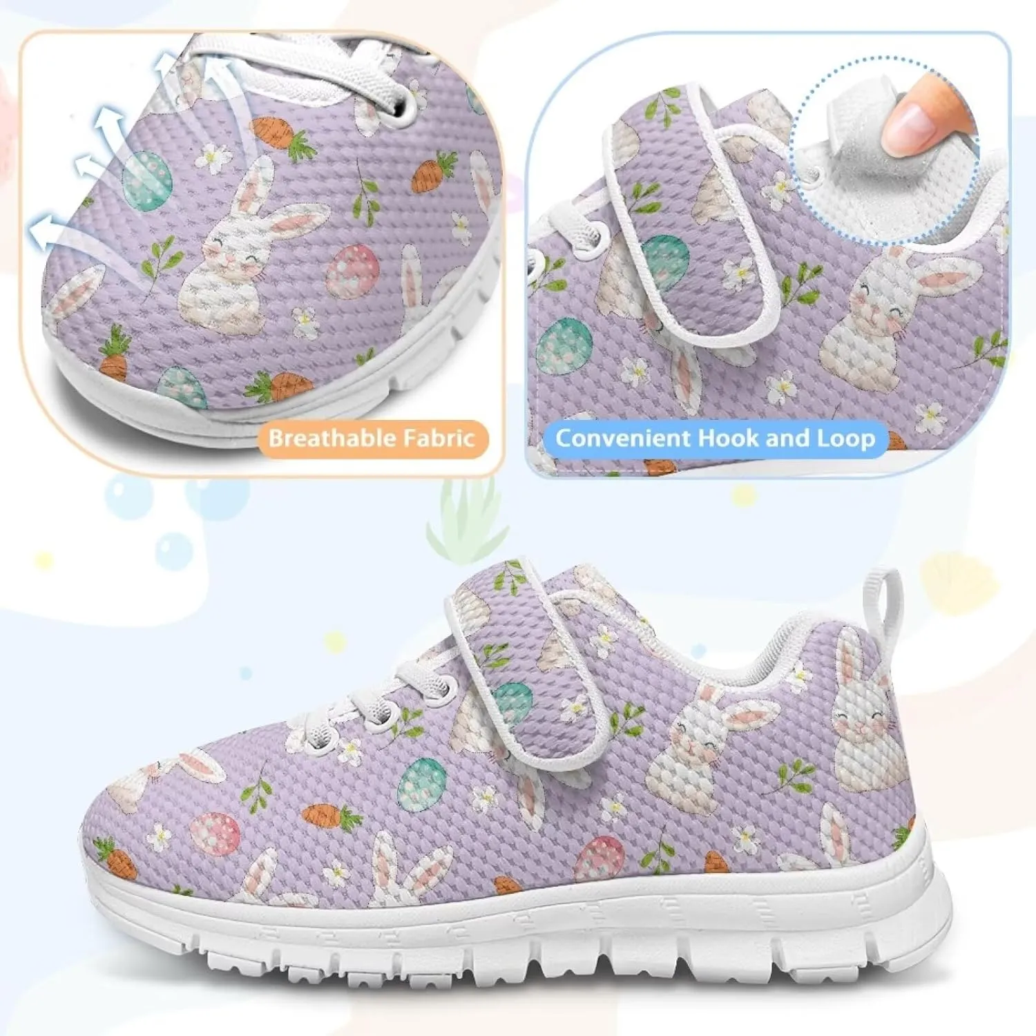 Kids Shoes Hook and Loops Running Athletic Shoes Slip On Non-Slip Shoes for Litter Kids Lightweight School Sport Sneaker for Boys Girls US 11-15