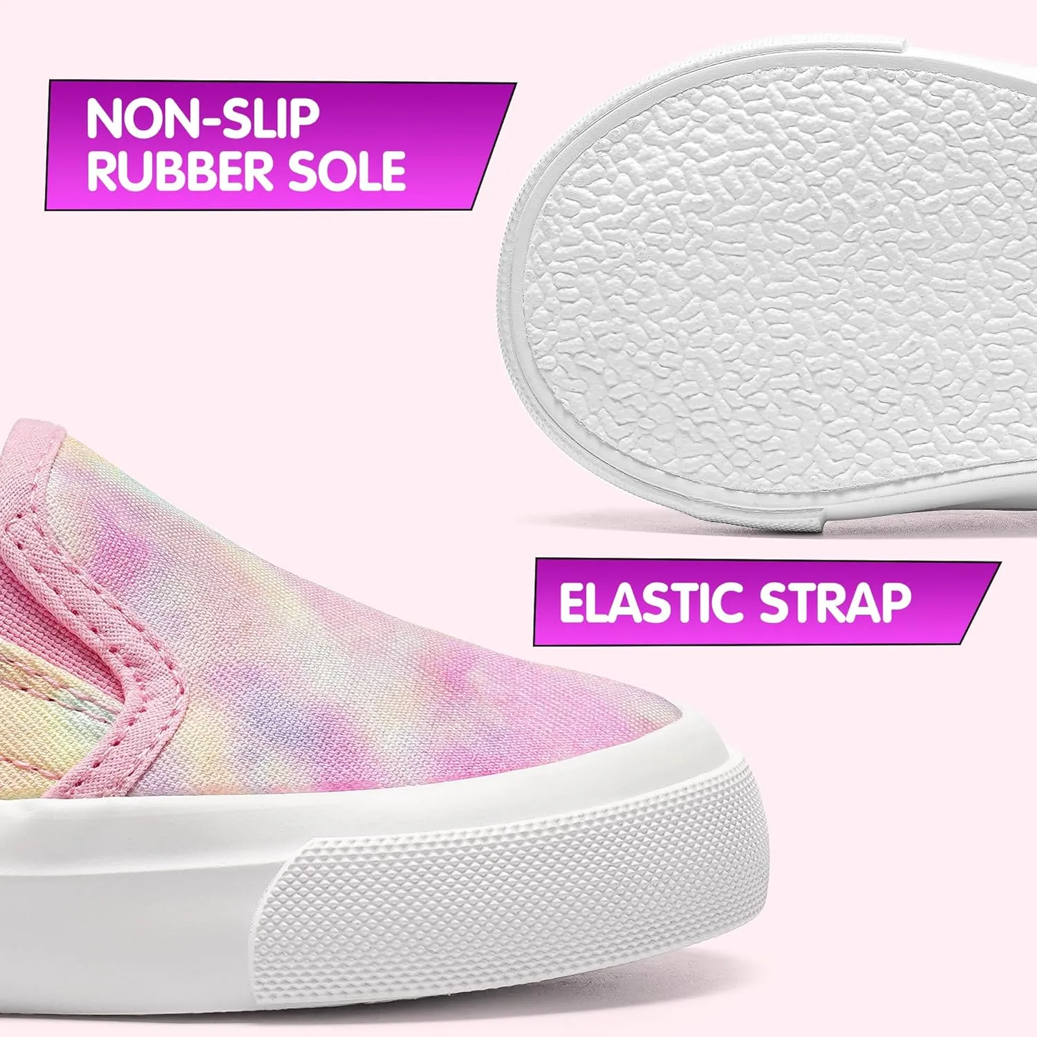 Kids Shoes Toddlers Canvas Sneakers Slip-on Comfortable Light Weight Causal Running Tennis Shoes for Boys Girls