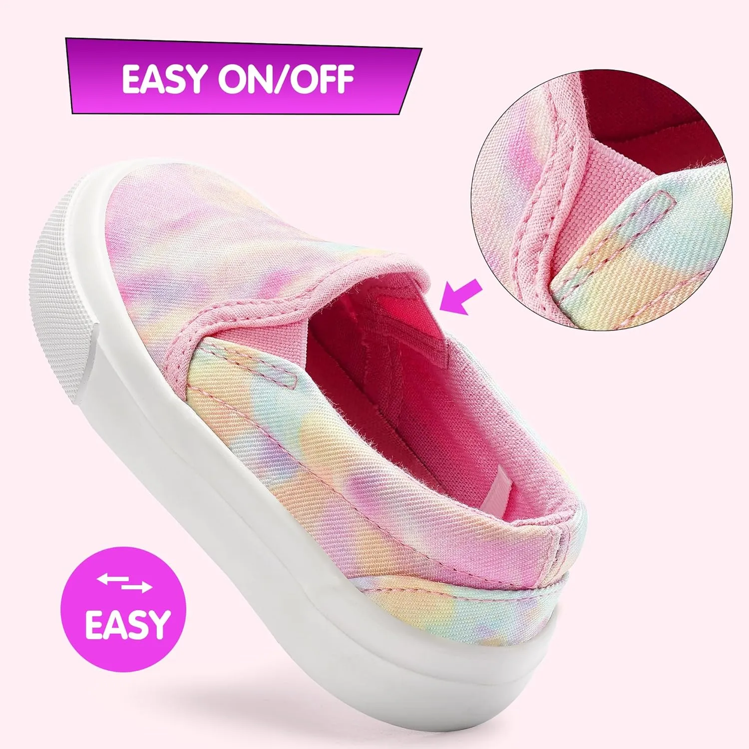 Kids Shoes Toddlers Canvas Sneakers Slip-on Comfortable Light Weight Causal Running Tennis Shoes for Boys Girls