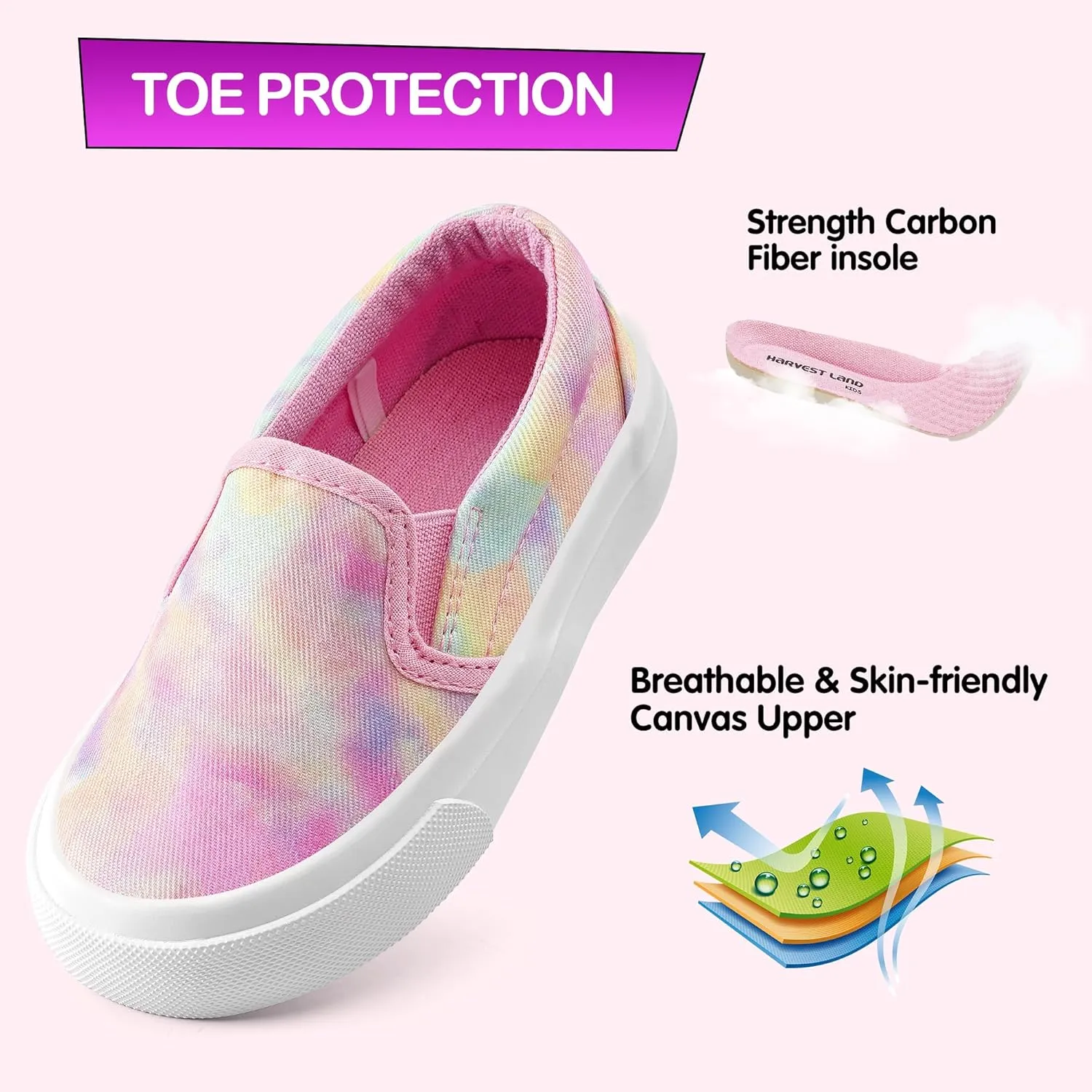 Kids Shoes Toddlers Canvas Sneakers Slip-on Comfortable Light Weight Causal Running Tennis Shoes for Boys Girls