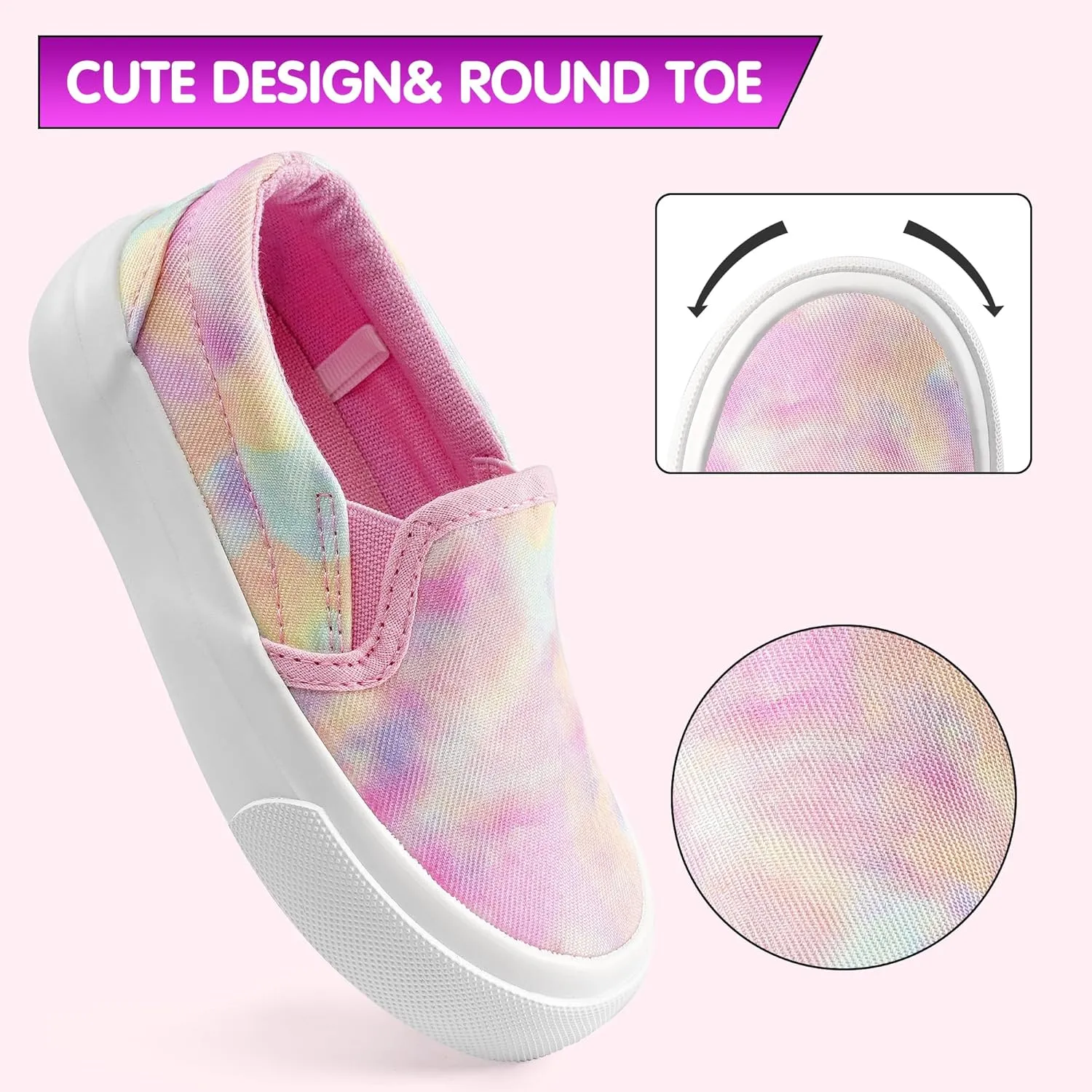 Kids Shoes Toddlers Canvas Sneakers Slip-on Comfortable Light Weight Causal Running Tennis Shoes for Boys Girls