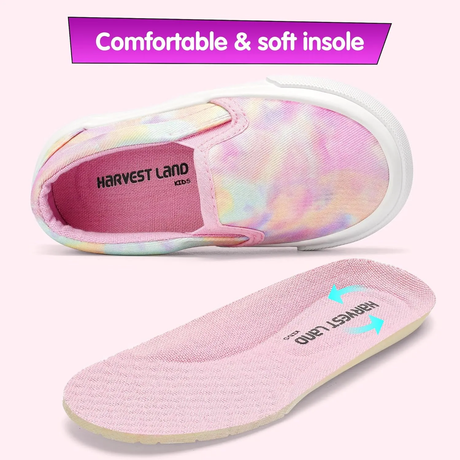 Kids Shoes Toddlers Canvas Sneakers Slip-on Comfortable Light Weight Causal Running Tennis Shoes for Boys Girls