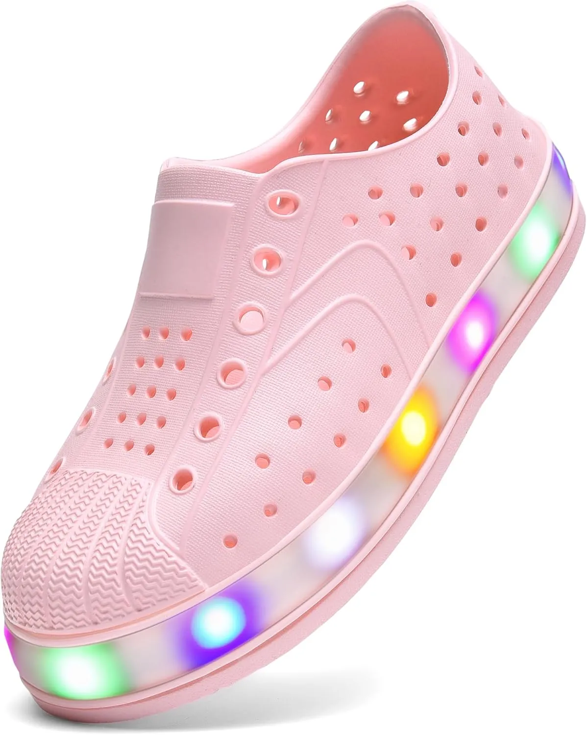 Kids Water Shoes,Toddler Slip-On Shoes,Waterproof Light Up Shoes for Boys and Girls,Lightweight Non-Slip Quick Dry Beach Sandals
