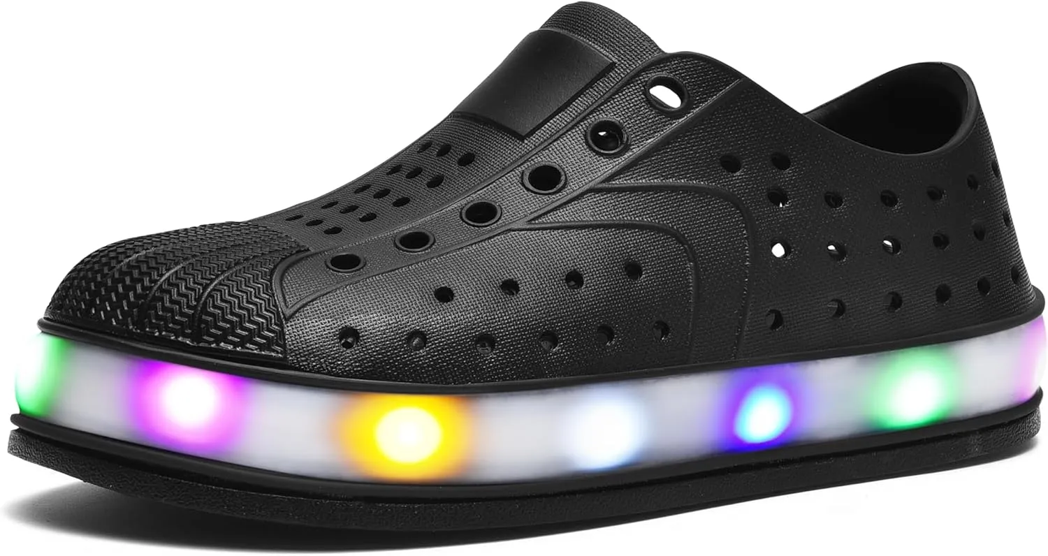 Kids Water Shoes,Toddler Slip-On Shoes,Waterproof Light Up Shoes for Boys and Girls,Lightweight Non-Slip Quick Dry Beach Sandals
