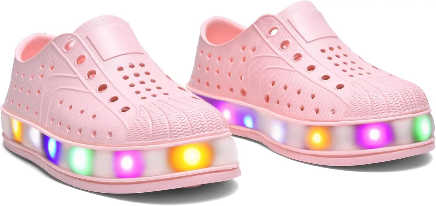 Kids Water Shoes,Toddler Slip-On Shoes,Waterproof Light Up Shoes for Boys and Girls,Lightweight Non-Slip Quick Dry Beach Sandals
